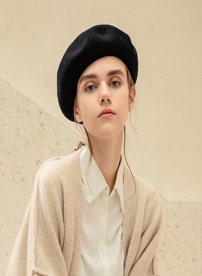 Mawjom Women French Beret Painter Hats - Classic Stretchable Solid Beanie Warm Winter Cap - Image 2